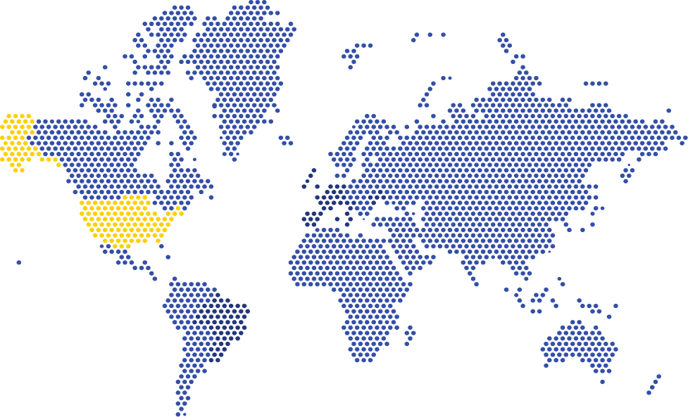 Map of USA and Canada